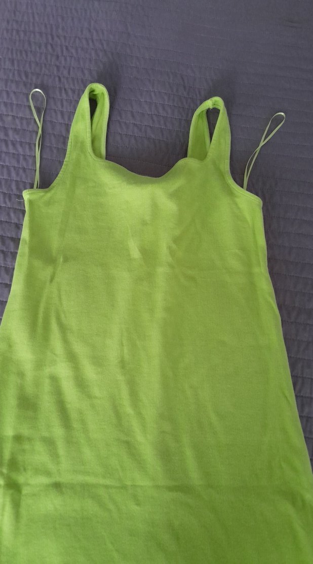 Yeşil Drapeli Uzun elbise - Görsel 2