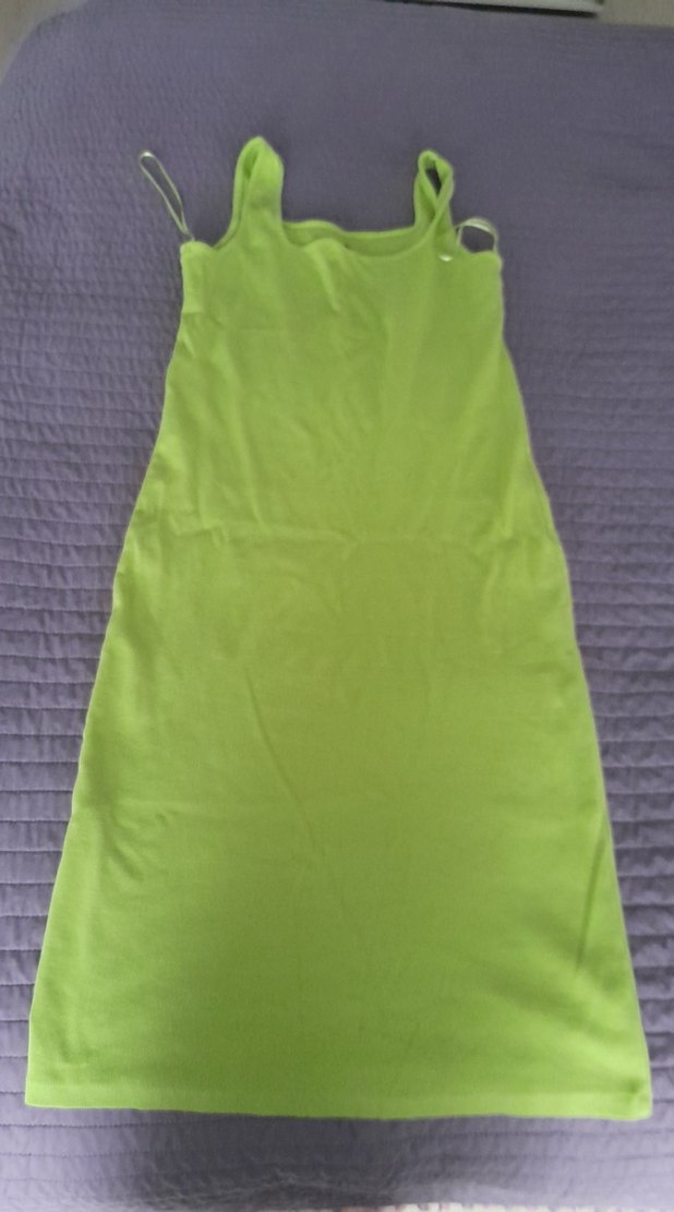 Yeşil Drapeli Uzun elbise - Görsel 3