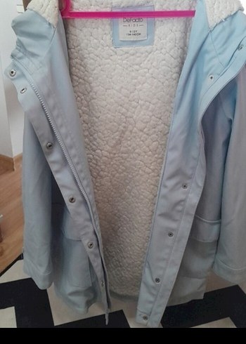 mont yagmurluk kiz cocuk ici yünlü dışı deri - Görsel 3