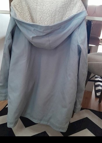 mont yagmurluk kiz cocuk ici yünlü dışı deri - Görsel 8