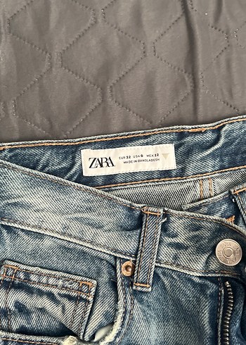Zara Gri Düğmeli Bol Kesim Kadın Denim Pantolon wide leg zara