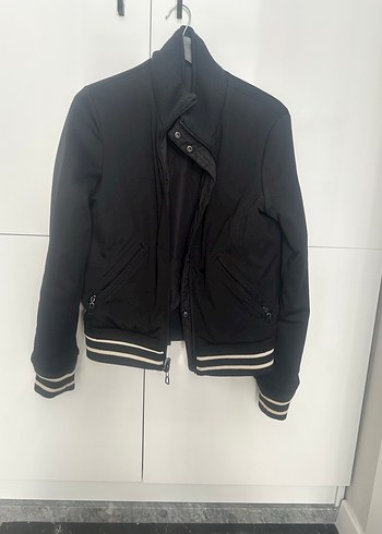 Siyah Çift Taraflı Kadın Ceket Mont / Bomber Ceket - Görsel 4