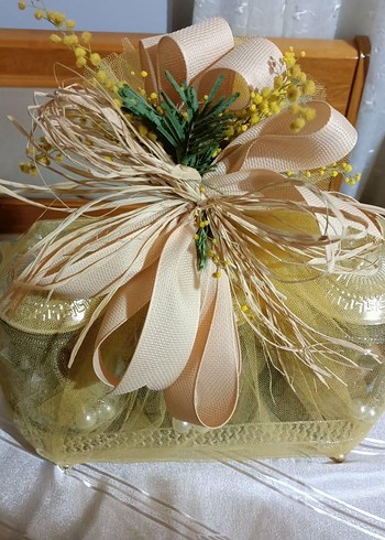 Dekoratif Obje Cam Kavanoz 3Lü Sunumluk Söz Nişan Kız İsteme - Görsel 2