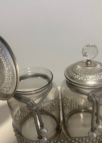 Dekoratif Obje Cam Kavanoz 3Lü Sunumluk Söz Nişan Kız İsteme - Görsel 4