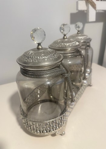 Dekoratif Obje Cam Kavanoz 3Lü Sunumluk Söz Nişan Kız İsteme - Görsel 5