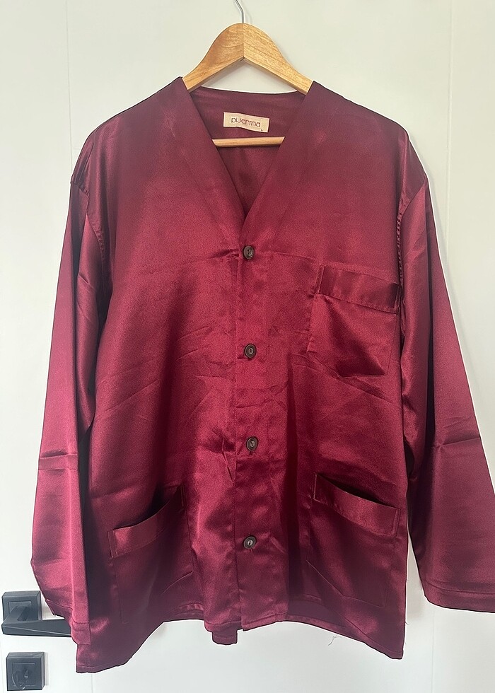 Saten Ropdöşambr ve Pijama Set / 3?lü Takım - Görsel 2