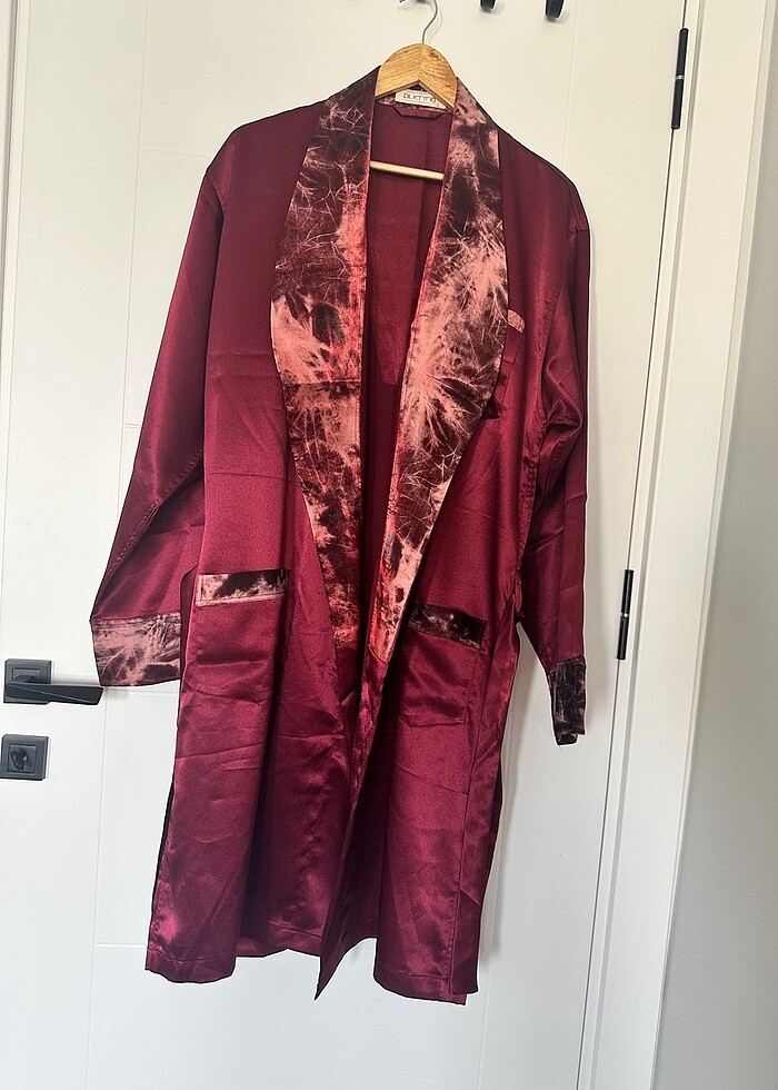 Saten Ropdöşambr ve Pijama Set / 3?lü Takım - Görsel 5