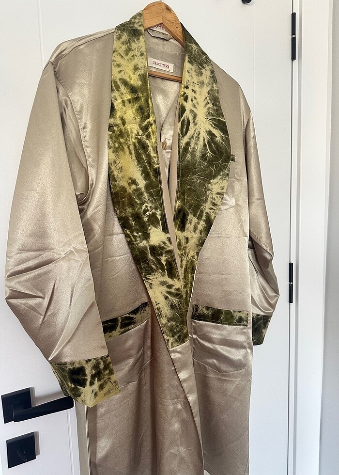 Saten Ropdöşambır ve Pijama Takımı / Erkek 3?lü Takım - Görsel 2