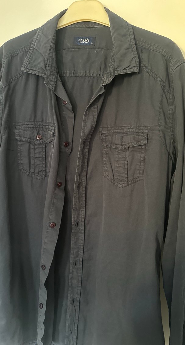 Lacivert Erkek Gömlek, Uzun Kollu, Salaş - Görsel 2