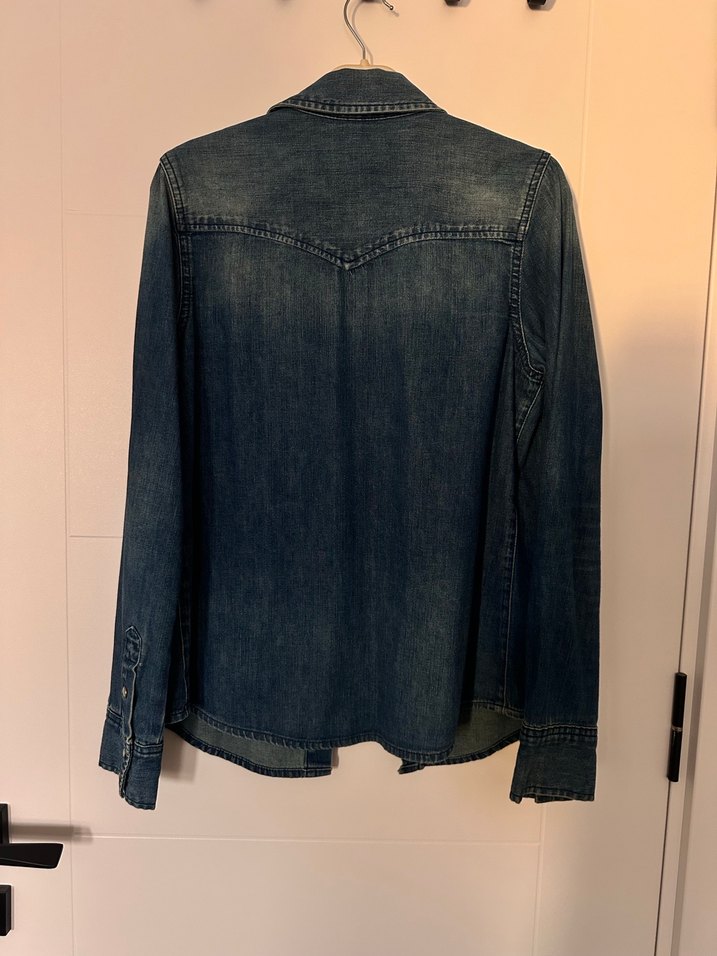 Düğmeli Mavi Denim/Kot Kadın Gömlek - Görsel 2