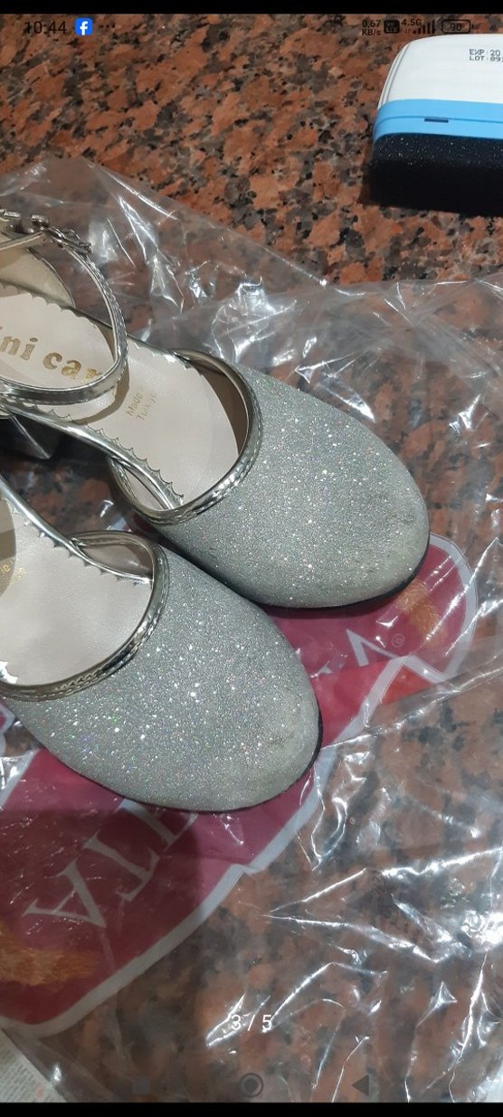 Kız Çocuk Gri Simli Özel Gün Ayakkabısı - Görsel 2