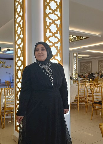 Uzun Siyah Drapeli Gotik Kadın Abiye - Görsel 3