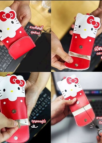 Kırmızı Hello Kitty kilitli anahtarlım - Görsel 3