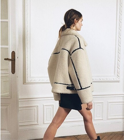 m Beden camel Renk ZARA BİKER MONT