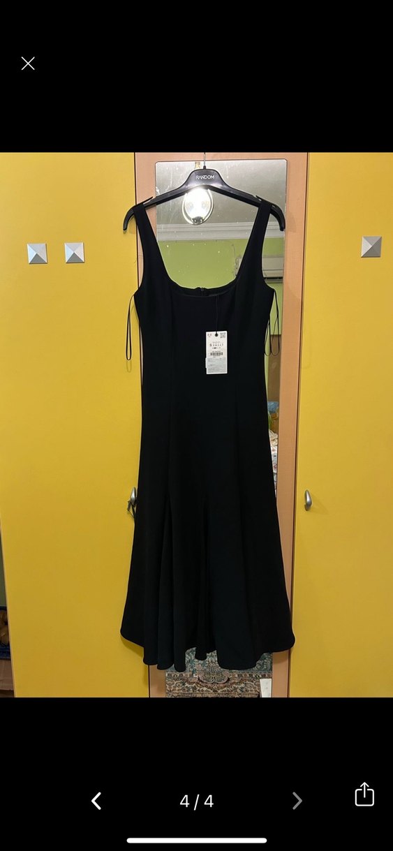 ZARA Siyah Uzun Kolsuz Kadın Elbise - Görsel 3