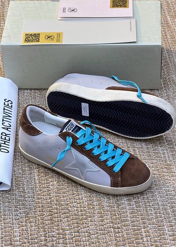 Golden Goose Deluxe Renkli Detayli Beyaz Sneaker