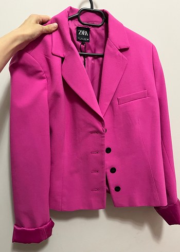Zara Canli Fusya Zara Blazer Ceket