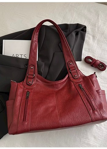 American Vintage Bordo Deri Vintage Canta