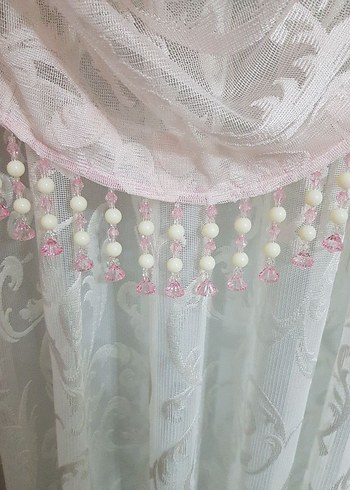 Modern Klasik Beyaz Nakışlı Fon Tül Perde(2 adet) - Görsel 4