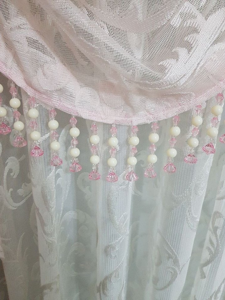Modern Klasik Beyaz Nakışlı Fon Tül Perde(2 adet) - Görsel 4