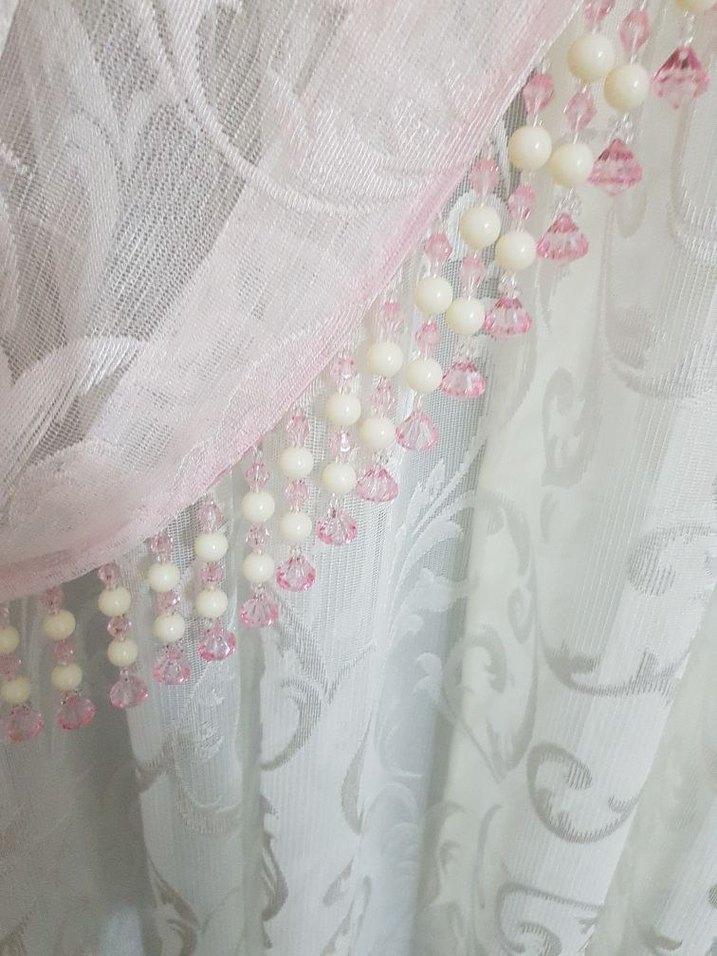 Modern Klasik Beyaz Nakışlı Fon Tül Perde(2 adet) - Görsel 3