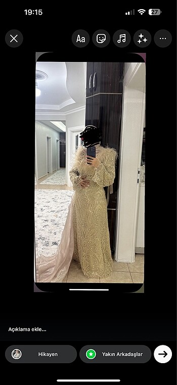 42 Beden ten rengi Renk Feriha sarıoğlu abiye
