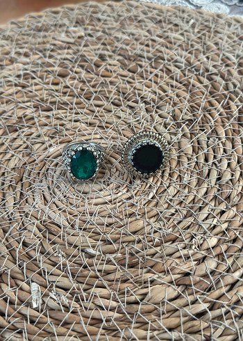 Yeşil Taşlı Bohem Kadın Yüzük seti - Görsel 2