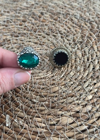 Yeşil Taşlı Bohem Kadın Yüzük seti - Görsel 3