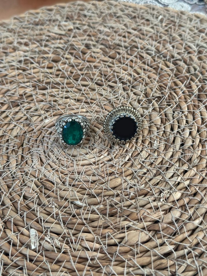 Yeşil Taşlı Bohem Kadın Yüzük seti - Görsel 2