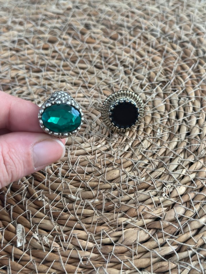 Yeşil Taşlı Bohem Kadın Yüzük seti - Görsel 3