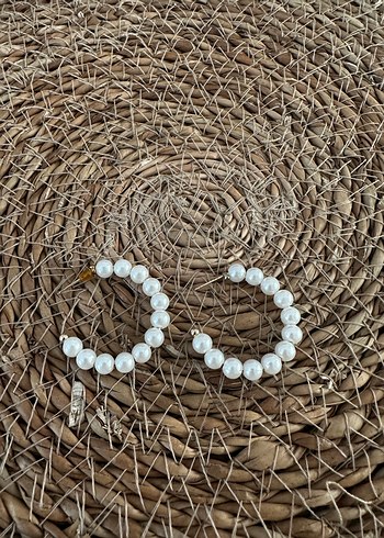 Beyaz Boncuklu Mini Halka Küpe - Görsel 2