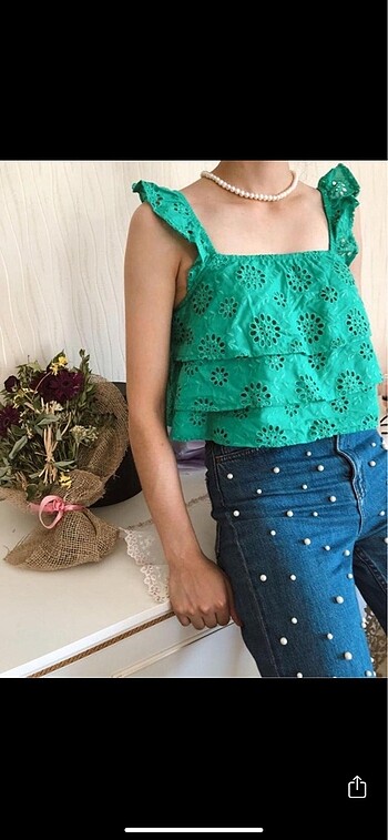 Camaieu Camaieu fırfırlı yazlık askılı tişört