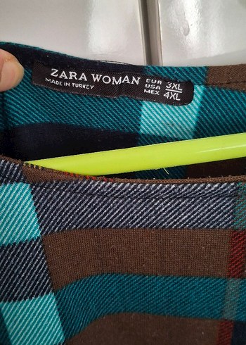 Zara Woman Ekose Desenli Rahat Tunik