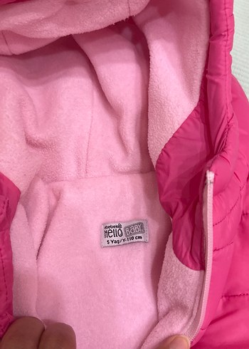 HelloBaby Kız Çocuk Pembe Kapüşonlu Fermuarlı Mont
