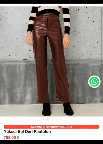 Bordo Deri pantolon - Görsel 2