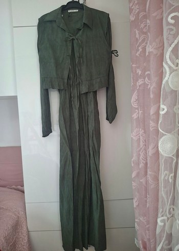 Diğer Haki Yesil Uzun Elbise Rahat Ve Sik