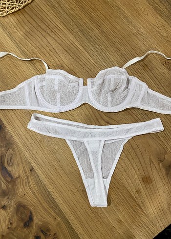 Beyaz Bohem Minimalist Sütyen ve Külot Takımı - Görsel 7