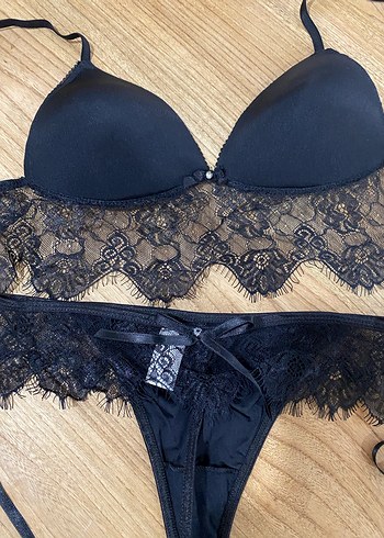 Siyah Dantelli Mini Bohem Sütyen Takımı - Görsel 5