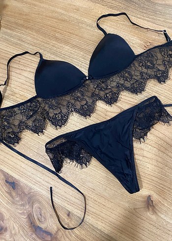 Siyah Dantelli Mini Bohem Sütyen Takımı - Görsel 4