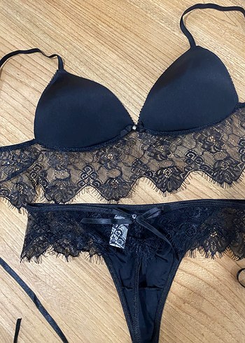 Siyah Dantelli Mini Bohem Sütyen Takımı - Görsel 7