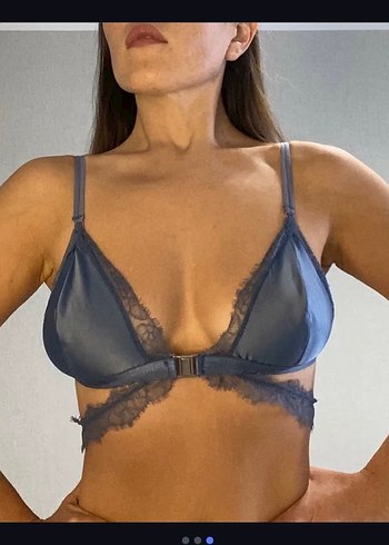 Mavi Dantel Detaylı Bohem Büstiyer - Görsel 4