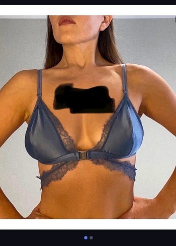 Mavi Dantel Detaylı Bohem Büstiyer - Görsel 2