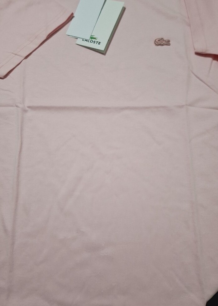 Pembe lacoste tshirt - Görsel 4