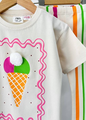 Dondurma Baskılı Pamuklu takım - Görsel 2