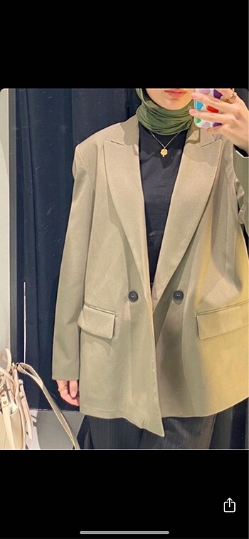 Zara Zara Kruvaze Oversize Blazer Ceket