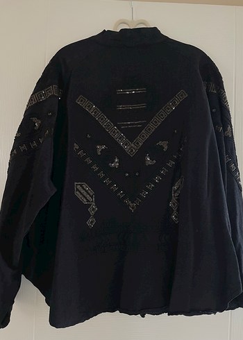 Diğer Oversize Siyah Kapusonlu Sehir Stili Ust
