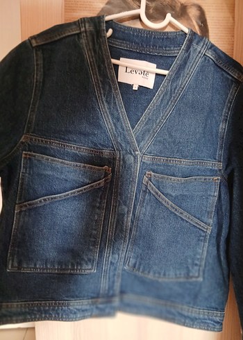 Diğer Levate V Yaka Mavi Denim Ceket