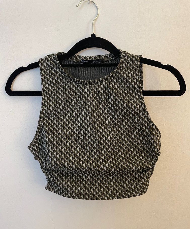 Pull&Bear Desenli Crop|Bluz — görsel 4/7