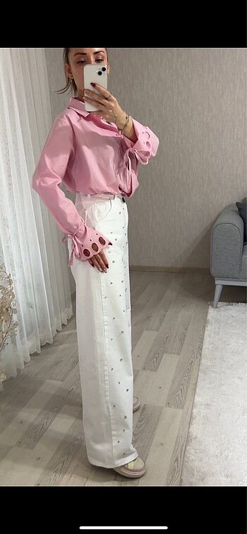 Massimo Dutti Zımba taşlı jean