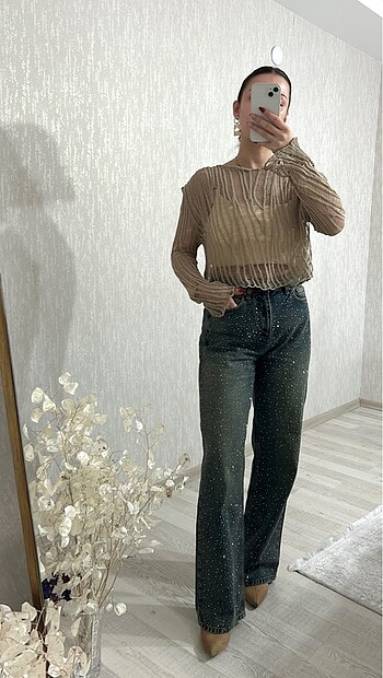 Taşlı jean